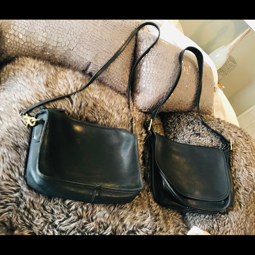 2 COACH Courier Bags one Grey one Black